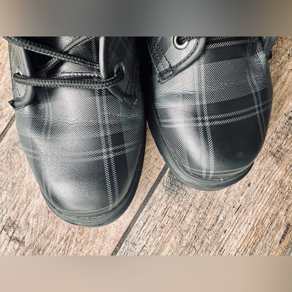 Green and black Plaid grunge boots Sz 11 - Picture 3 of 11